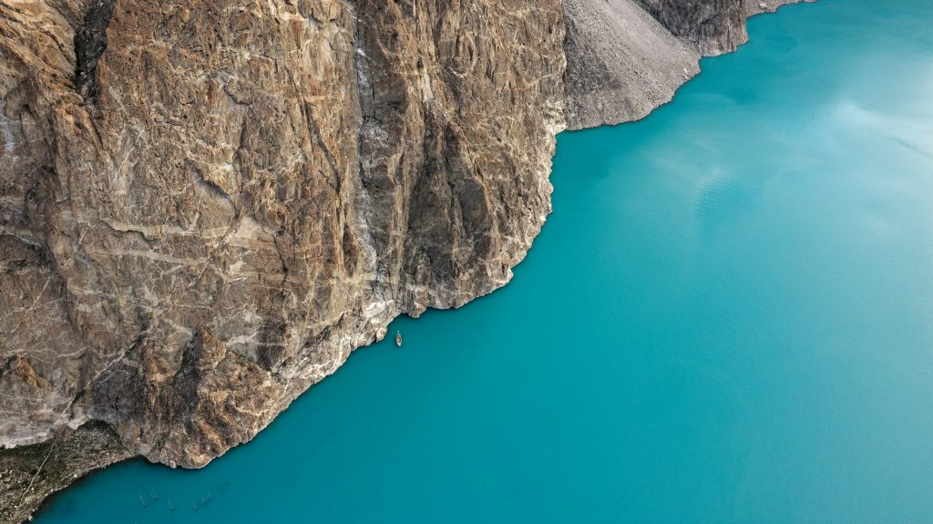Rocky peaks above Attabad lake